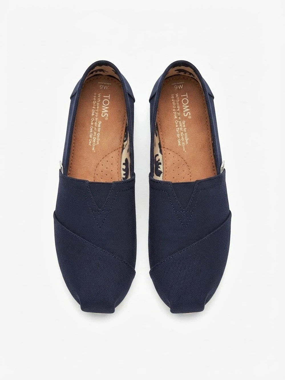 TOMS Classic Canvas Alpargata Blue Slip-On Flats